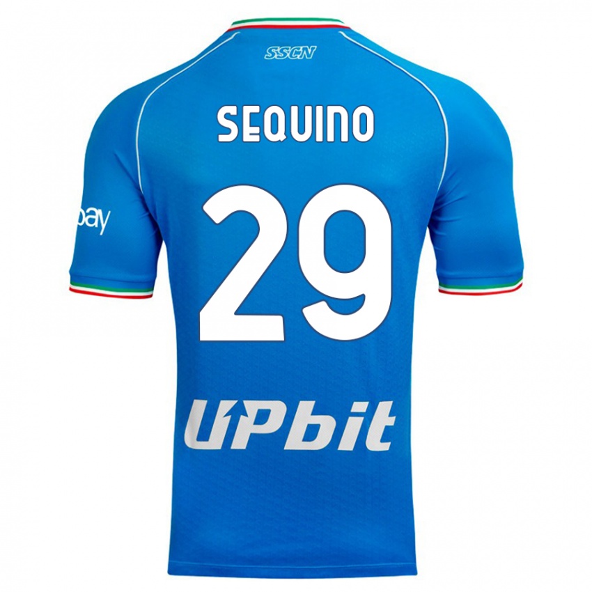 Kinderen Giovanni Sequino #29 Hemelsblauw Thuisshirt Thuistenue 2023/24 T-Shirt België
