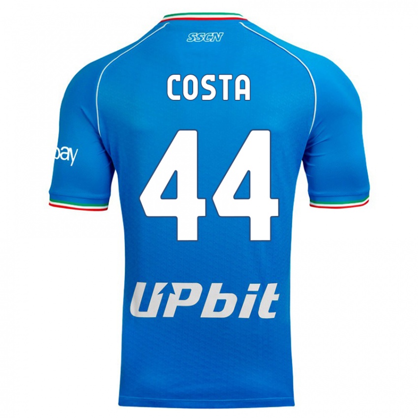 Kinder Filippo Costa #44 Himmelblau Heimtrikot Trikot 2023/24 T-Shirt Belgien