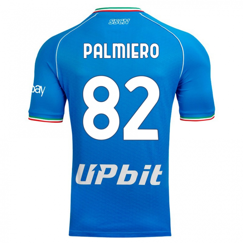 Enfant Maillot Luca Palmiero #82 Bleu Ciel Tenues Domicile 2023/24 T-Shirt Belgique