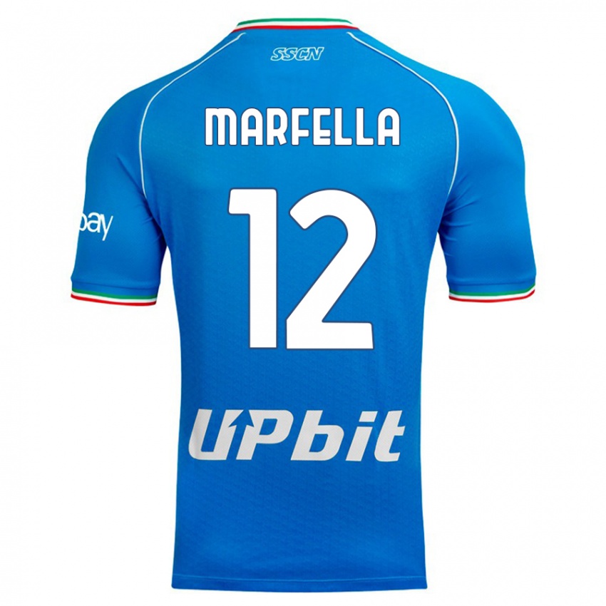 Kinderen Davide Marfella #12 Hemelsblauw Thuisshirt Thuistenue 2023/24 T-Shirt België