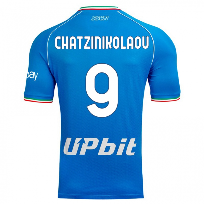 Enfant Maillot Despoina Chatzinikolaou #9 Bleu Ciel Tenues Domicile 2023/24 T-Shirt Belgique