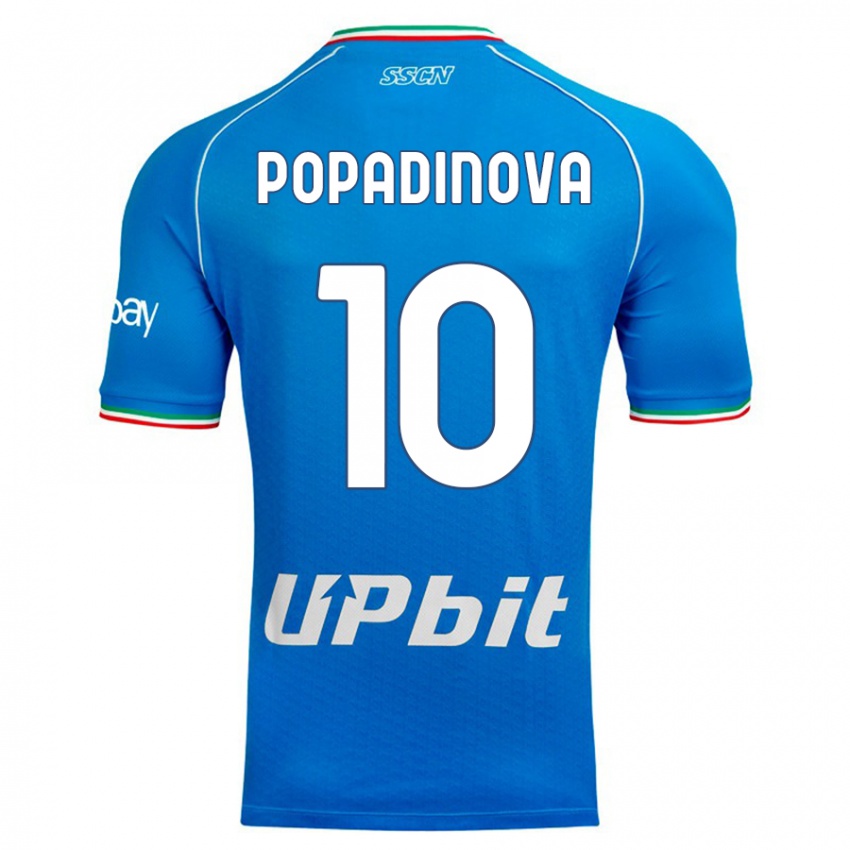 Kinder Evdokiya Popadinova #10 Himmelblau Heimtrikot Trikot 2023/24 T-Shirt Belgien