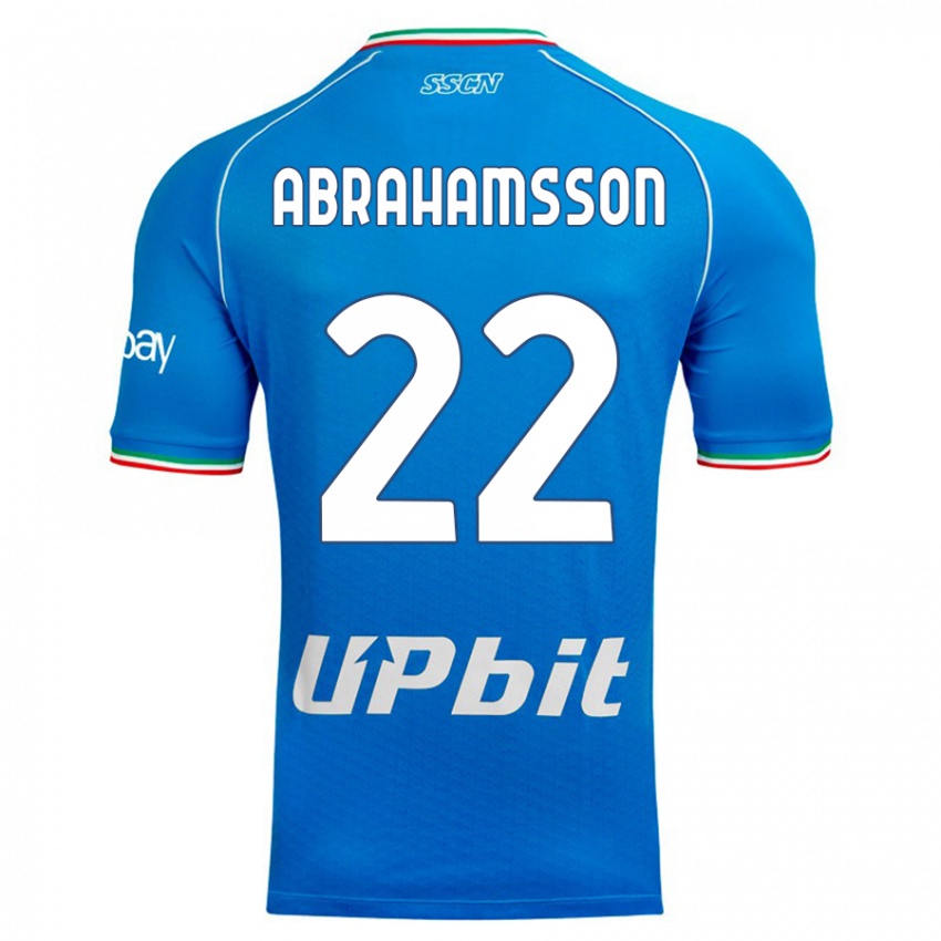Enfant Maillot Sejde Abrahamsson #22 Bleu Ciel Tenues Domicile 2023/24 T-Shirt Belgique