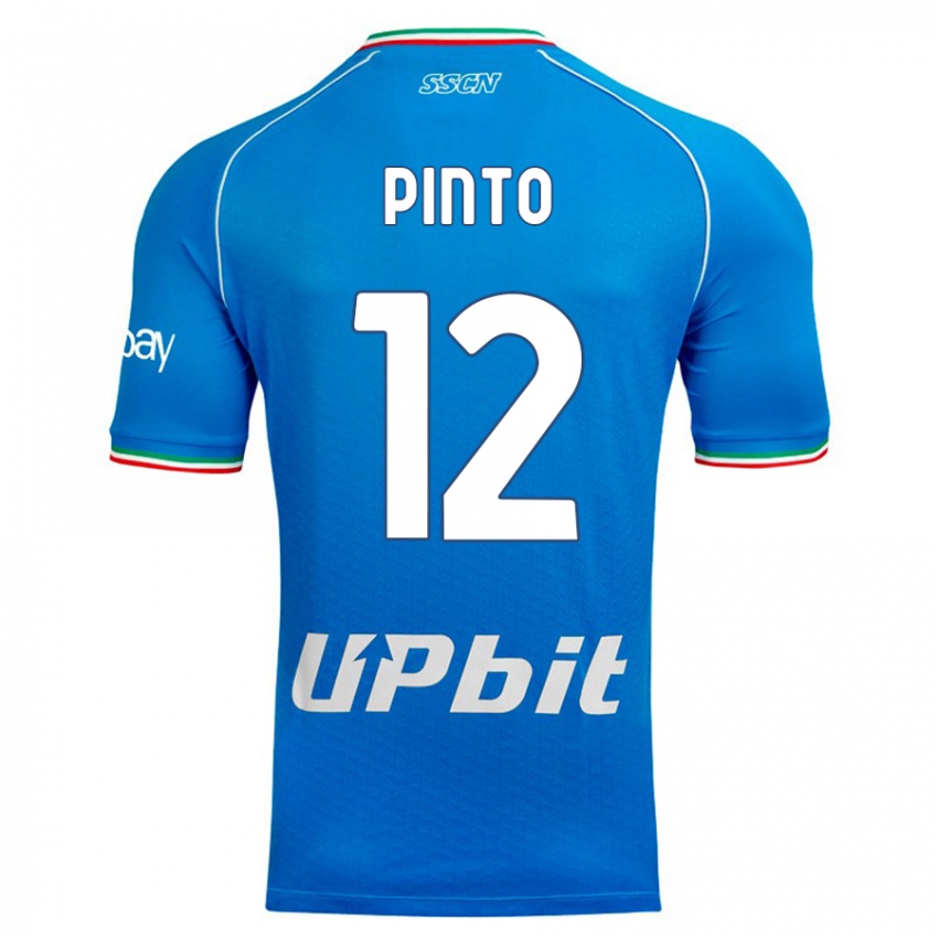 Enfant Maillot Ciro Pinto #12 Bleu Ciel Tenues Domicile 2023/24 T-Shirt Belgique