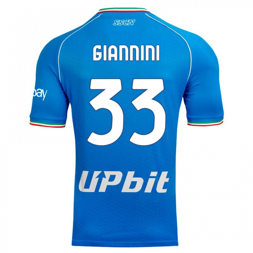 Kinder Enrico Giannini #33 Himmelblau Heimtrikot Trikot 2023/24 T-Shirt Belgien