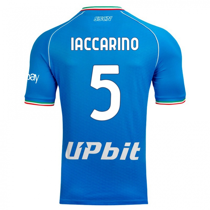 Kinderen Gennaro Iaccarino #5 Hemelsblauw Thuisshirt Thuistenue 2023/24 T-Shirt België