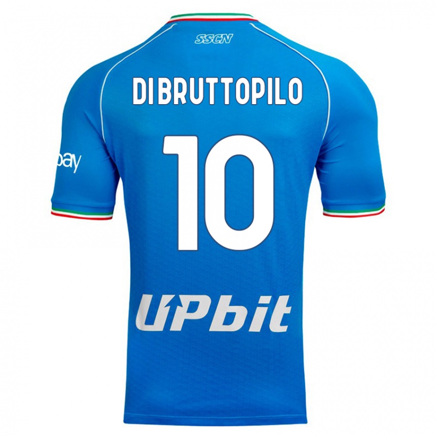 Enfant Maillot Giuseppe Ambrosino Di Bruttopilo #10 Bleu Ciel Tenues Domicile 2023/24 T-Shirt Belgique