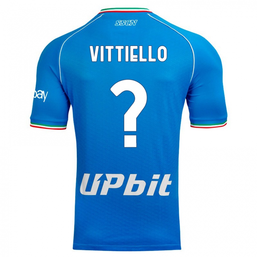 Enfant Maillot Antonio Vittiello #0 Bleu Ciel Tenues Domicile 2023/24 T-Shirt Belgique