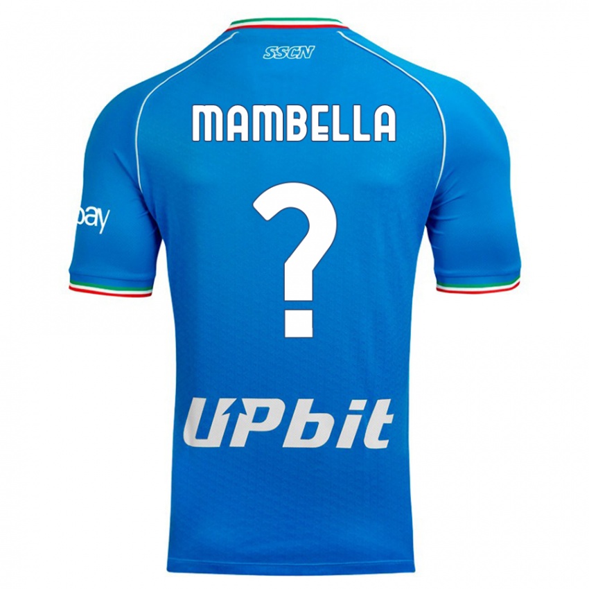 Enfant Maillot Andrea Mambella #0 Bleu Ciel Tenues Domicile 2023/24 T-Shirt Belgique