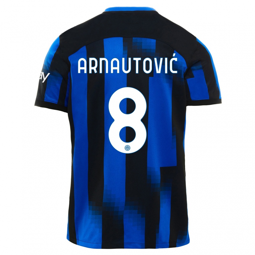 Kinderen Marko Arnautovic #8 Zwart Blauw Thuisshirt Thuistenue 2023/24 T-Shirt België