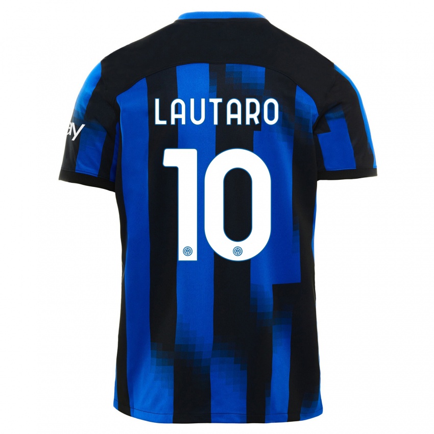 Kinder Lautaro Martinez #10 Schwarz Blau Heimtrikot Trikot 2023/24 T-Shirt Belgien