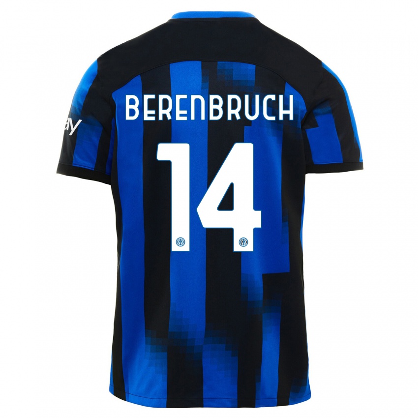 Kinderen Thomas Berenbruch #14 Zwart Blauw Thuisshirt Thuistenue 2023/24 T-Shirt België
