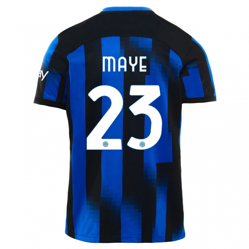 Kinder Yvan Maye #23 Schwarz Blau Heimtrikot Trikot 2023/24 T-Shirt Belgien