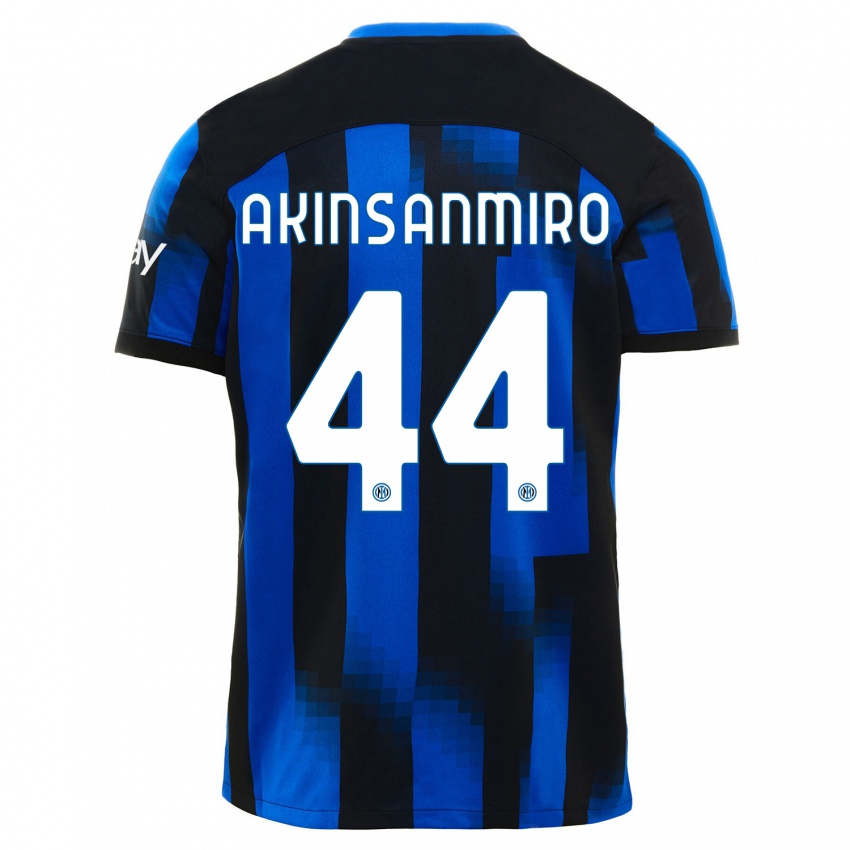 Kinder Ebenezer Akinsanmiro #44 Schwarz Blau Heimtrikot Trikot 2023/24 T-Shirt Belgien