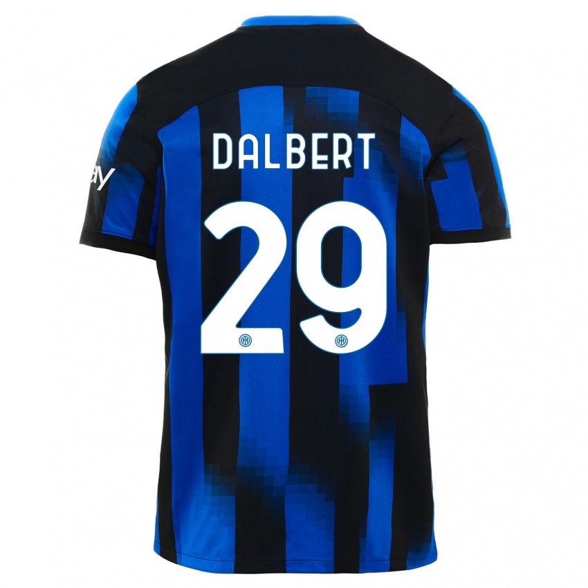 Enfant Maillot Dalbert #29 Noir Bleu Tenues Domicile 2023/24 T-Shirt Belgique
