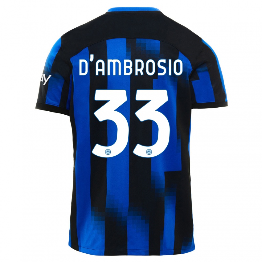 Kinderen Danilo D'ambrosio #33 Zwart Blauw Thuisshirt Thuistenue 2023/24 T-Shirt België