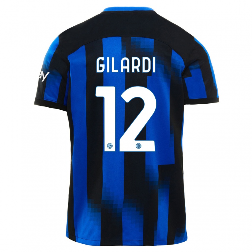 Kinder Astrid Gilardi #12 Schwarz Blau Heimtrikot Trikot 2023/24 T-Shirt Belgien