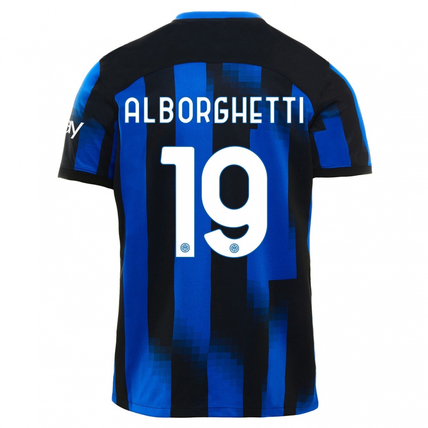 Kinderen Lisa Alborghetti #19 Zwart Blauw Thuisshirt Thuistenue 2023/24 T-Shirt België