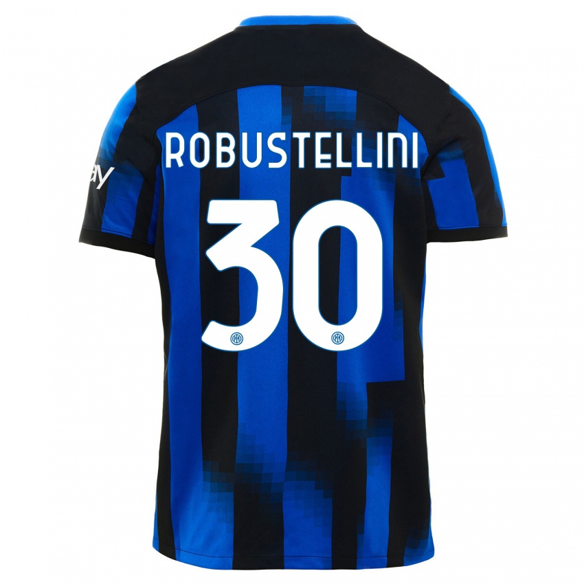 Kinderen Chiara Robustellini #30 Zwart Blauw Thuisshirt Thuistenue 2023/24 T-Shirt België
