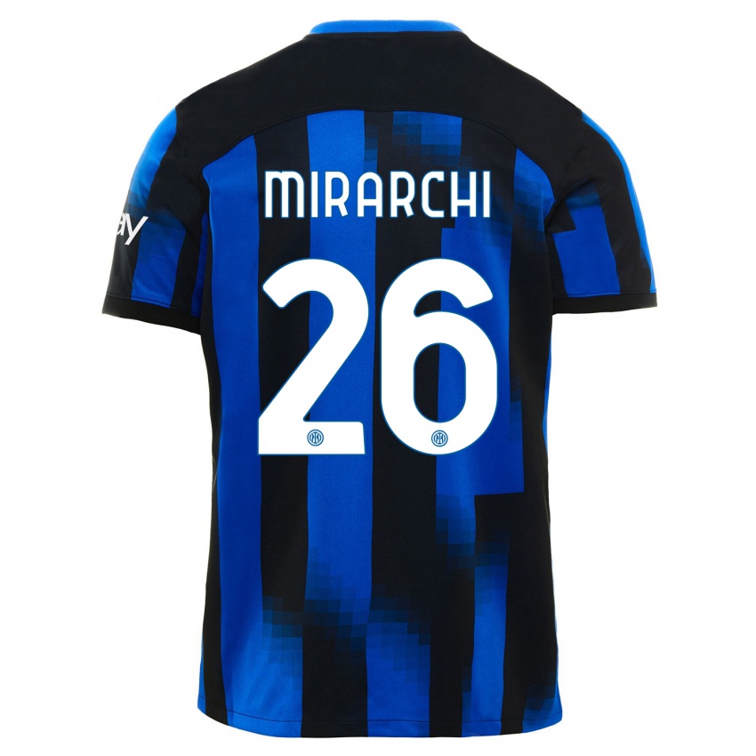 Kinder Mattia Mirarchi #26 Schwarz Blau Heimtrikot Trikot 2023/24 T-Shirt Belgien