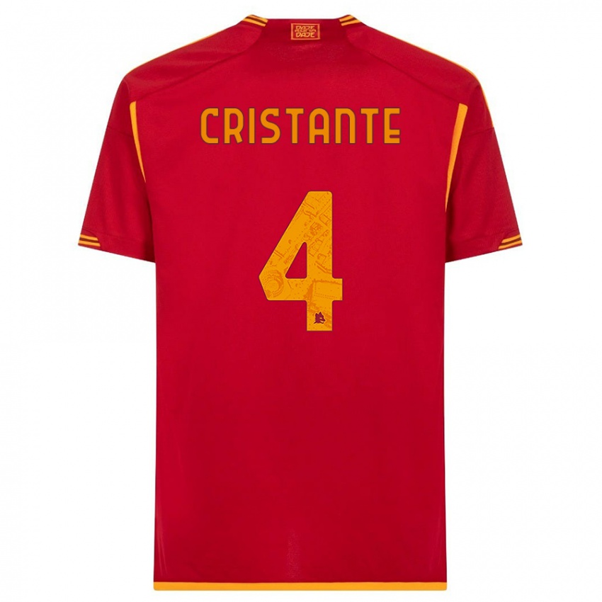 Enfant Maillot Bryan Cristante #4 Rouge Tenues Domicile 2023/24 T-Shirt Belgique