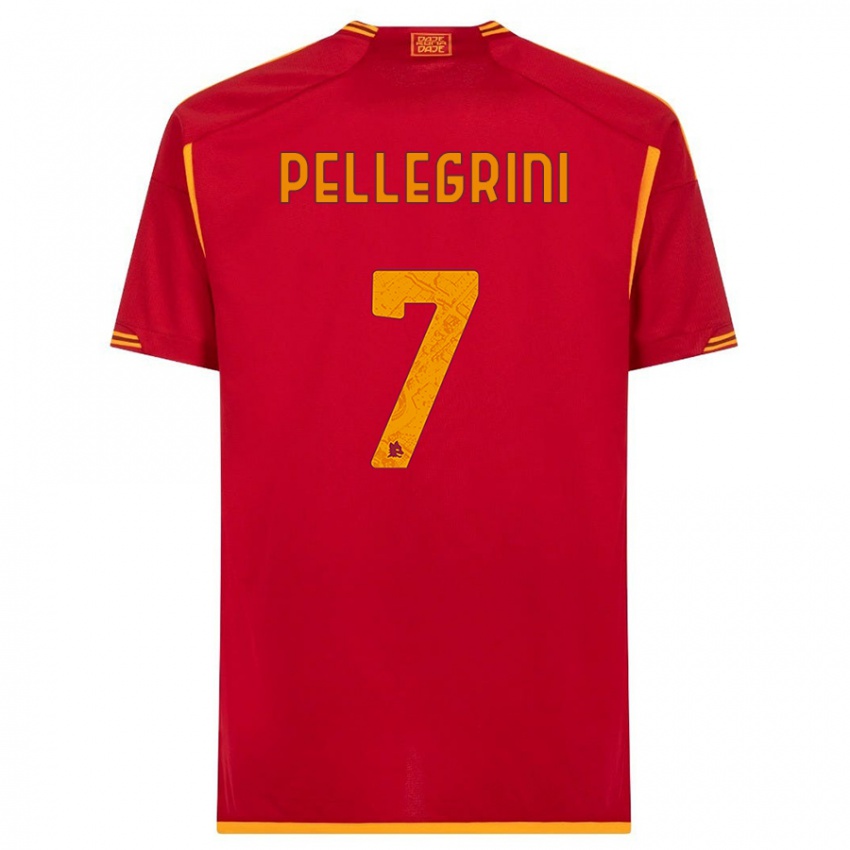 Enfant Maillot Lorenzo Pellegrini #7 Rouge Tenues Domicile 2023/24 T-Shirt Belgique