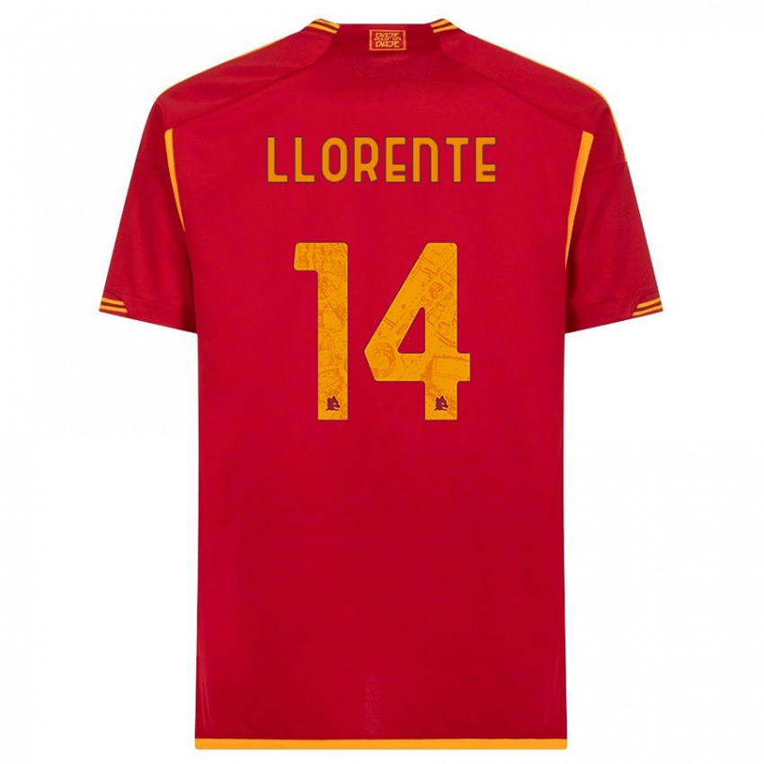Enfant Maillot Diego Llorente #14 Rouge Tenues Domicile 2023/24 T-Shirt Belgique