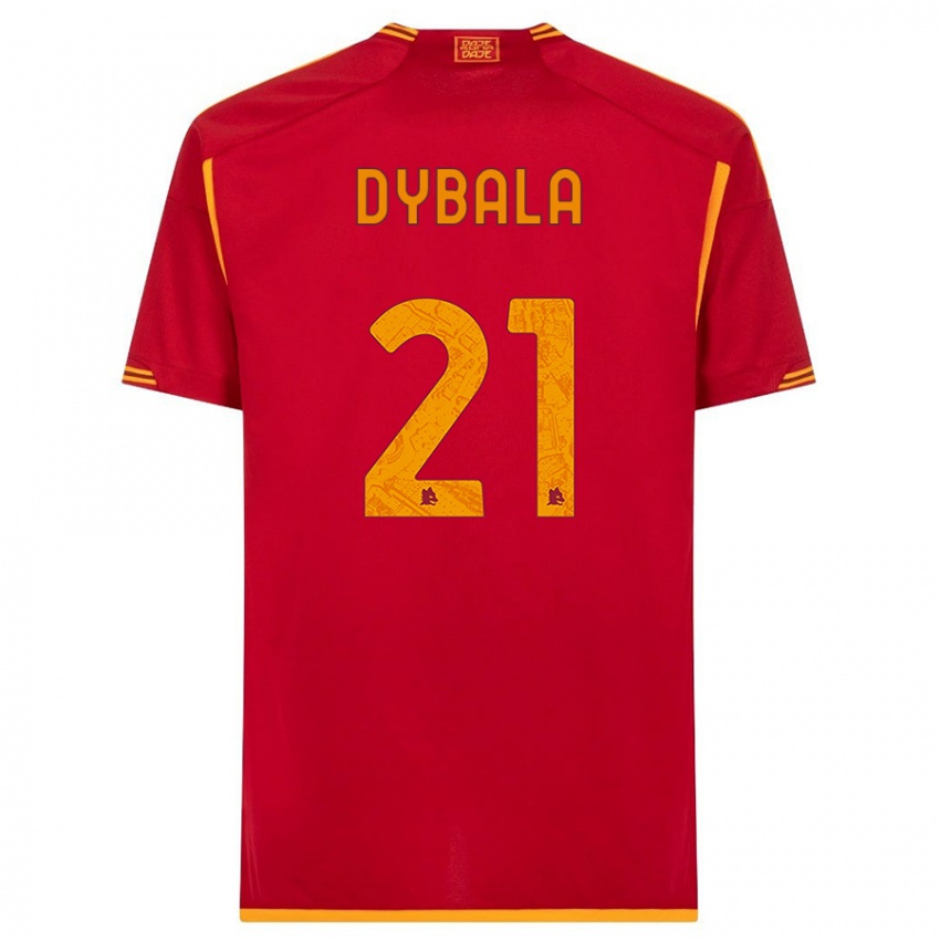 Kinder Paulo Dybala #21 Rot Heimtrikot Trikot 2023/24 T-Shirt Belgien