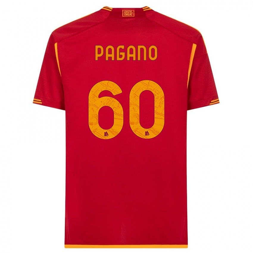 Enfant Maillot Riccardo Pagano #60 Rouge Tenues Domicile 2023/24 T-Shirt Belgique
