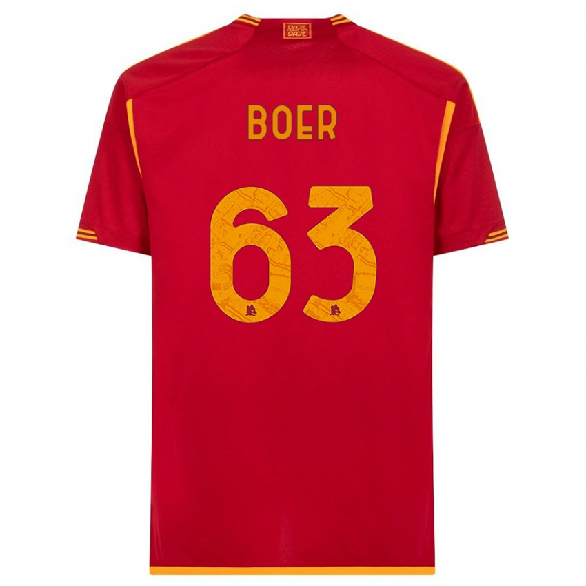 Kinderen Pietro Boer #63 Rood Thuisshirt Thuistenue 2023/24 T-Shirt België