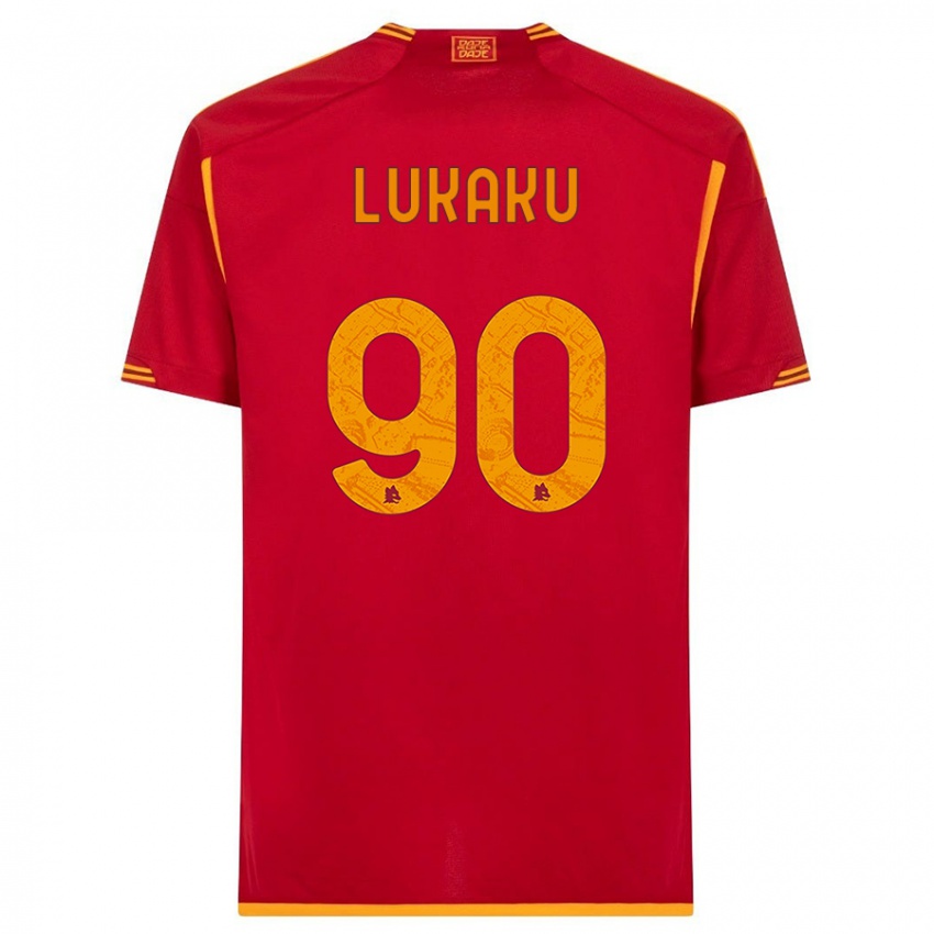 Enfant Maillot Romelu Lukaku #90 Rouge Tenues Domicile 2023/24 T-Shirt Belgique