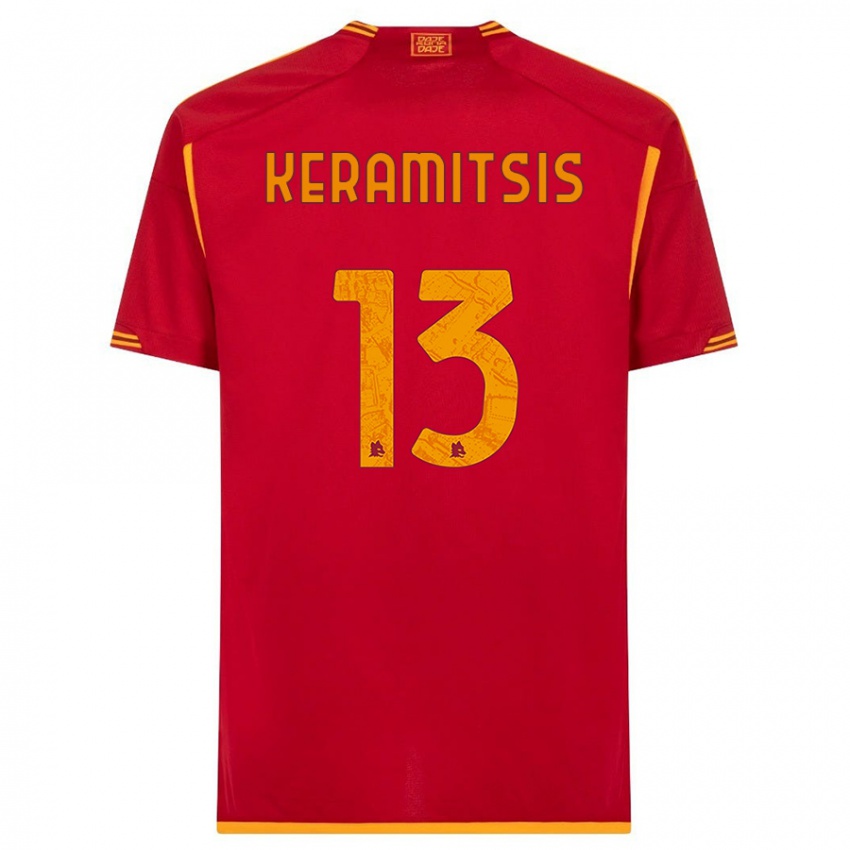 Enfant Maillot Dimitrios Keramitsis #13 Rouge Tenues Domicile 2023/24 T-Shirt Belgique