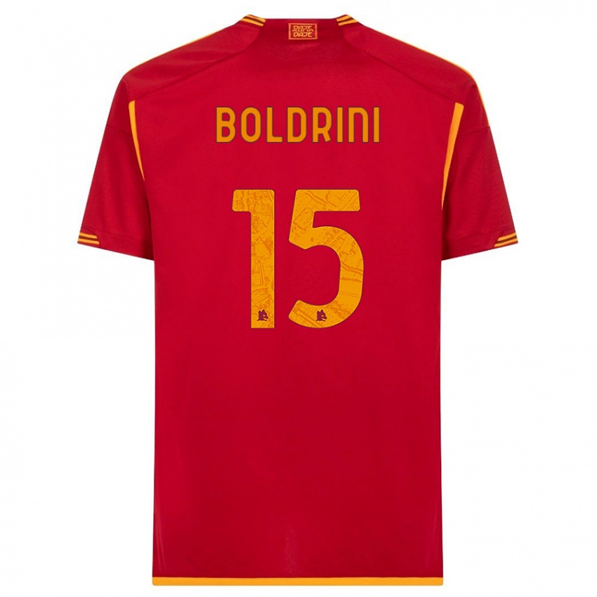 Enfant Maillot Mattia Boldrini #15 Rouge Tenues Domicile 2023/24 T-Shirt Belgique