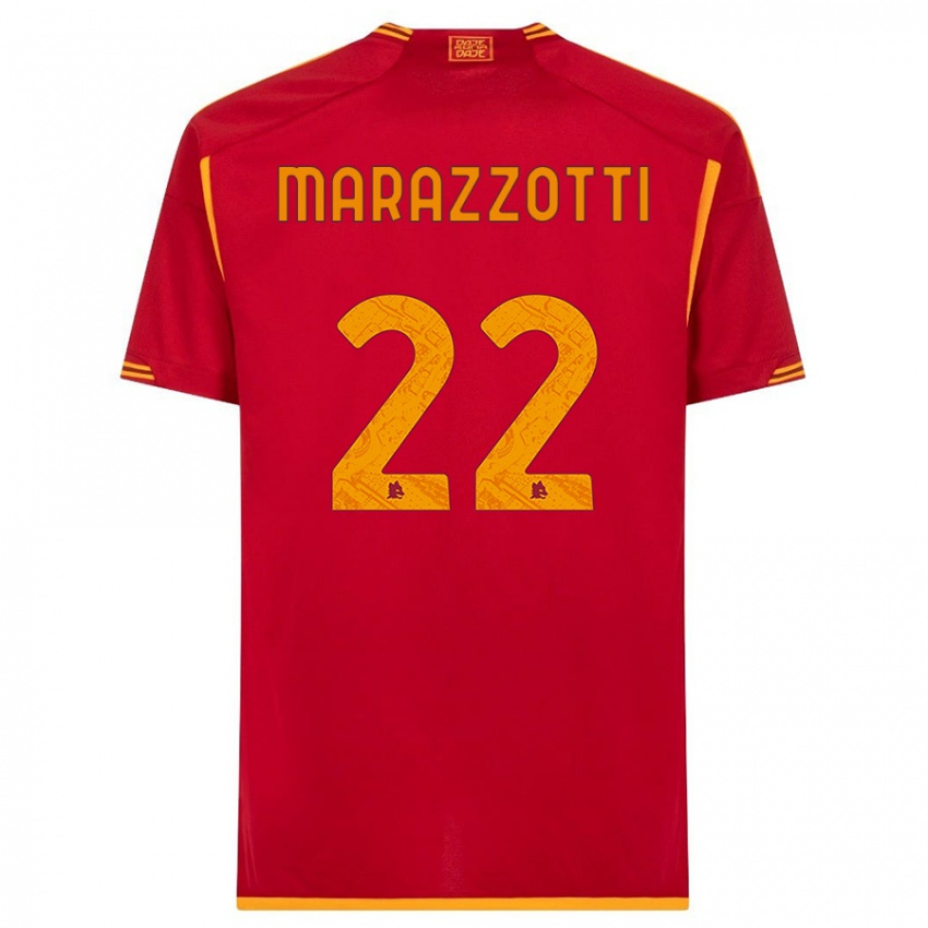 Enfant Maillot Fabrizio Marazzotti #22 Rouge Tenues Domicile 2023/24 T-Shirt Belgique