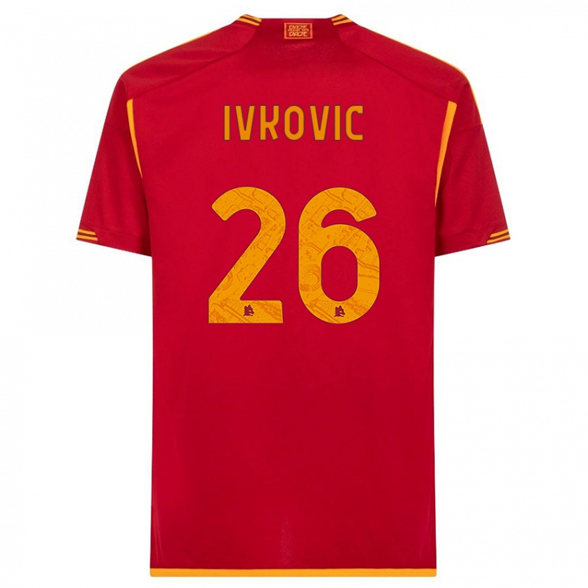 Enfant Maillot Mate Ivkovic #26 Rouge Tenues Domicile 2023/24 T-Shirt Belgique