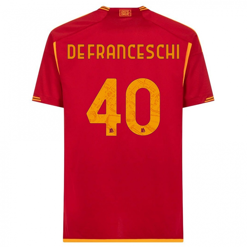 Enfant Maillot Leonardo De Franceschi #40 Rouge Tenues Domicile 2023/24 T-Shirt Belgique