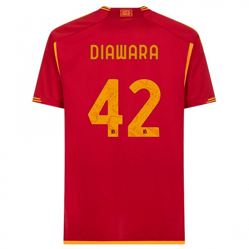 Enfant Maillot Amadou Diawara #42 Rouge Tenues Domicile 2023/24 T-Shirt Belgique