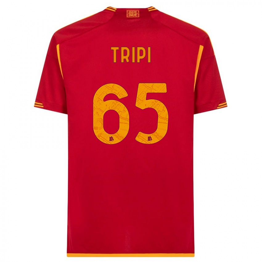 Enfant Maillot Filippo Tripi #65 Rouge Tenues Domicile 2023/24 T-Shirt Belgique