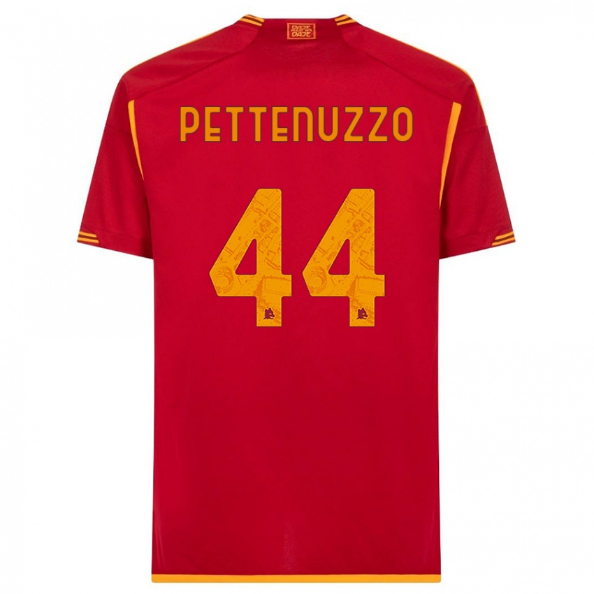 Enfant Maillot Tecla Pettenuzzo #44 Rouge Tenues Domicile 2023/24 T-Shirt Belgique