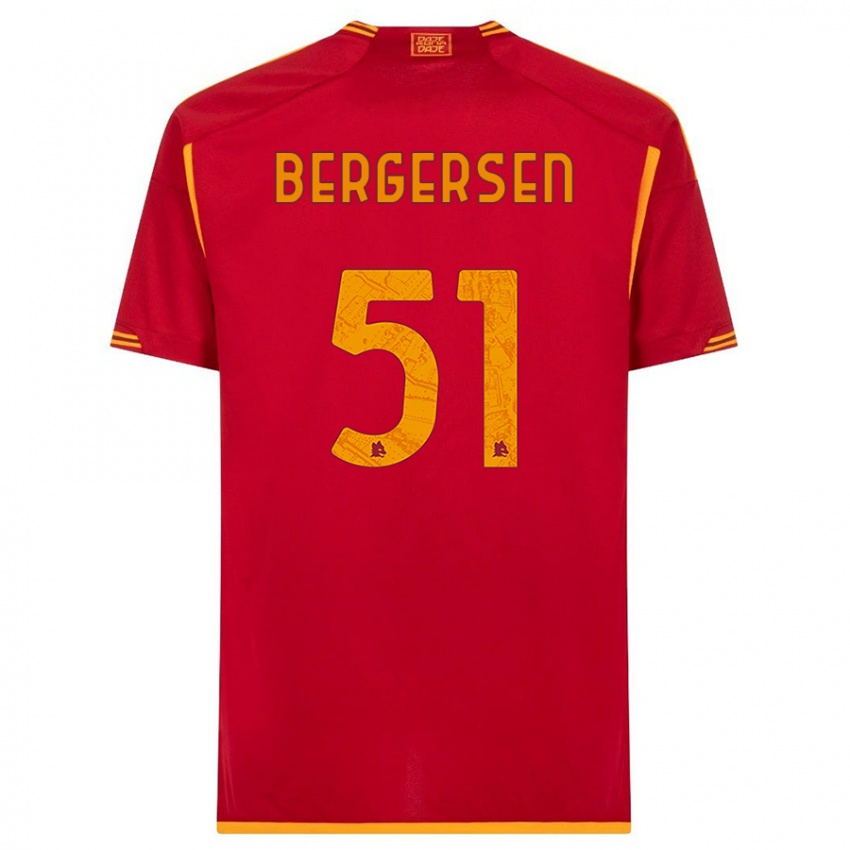 Kinder Mina Bergersen #51 Rot Heimtrikot Trikot 2023/24 T-Shirt Belgien
