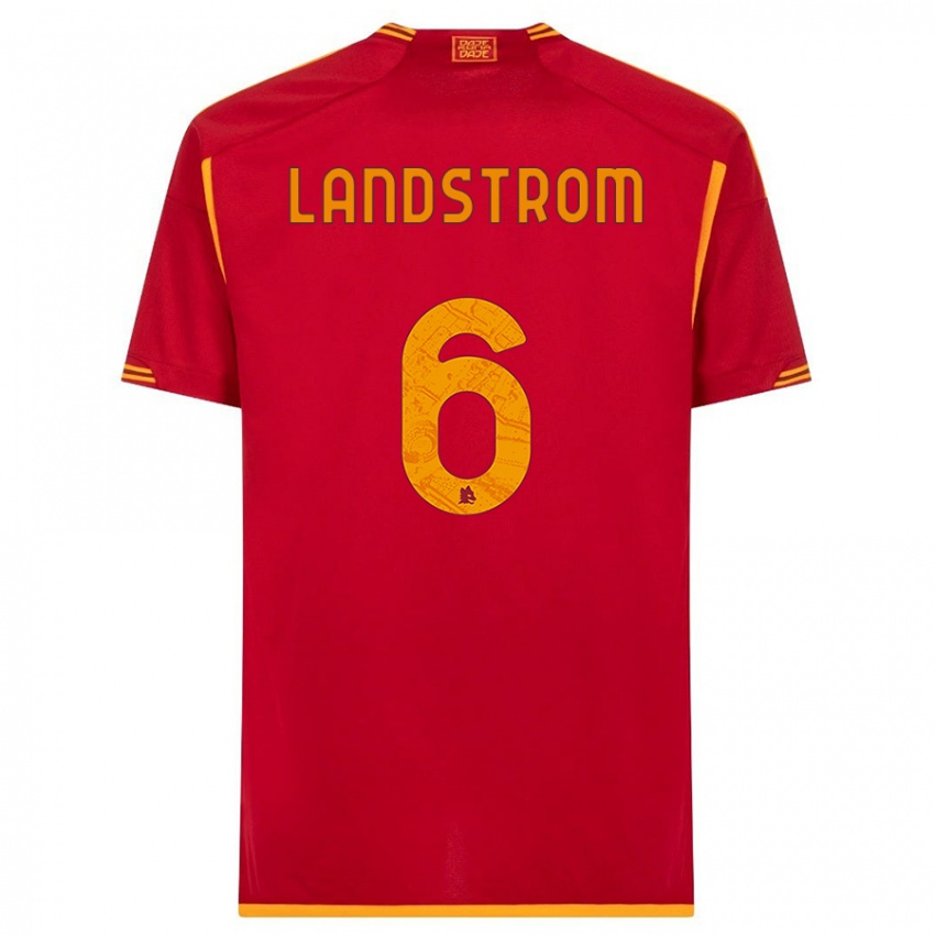 Kinderen Elin Landstrom #6 Rood Thuisshirt Thuistenue 2023/24 T-Shirt België
