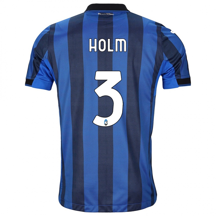 Kinderen Emil Holm #3 Zwart Blauw Thuisshirt Thuistenue 2023/24 T-Shirt België