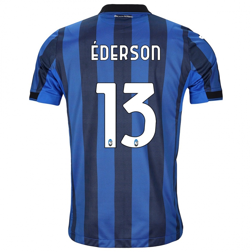 Enfant Maillot Ederson #13 Noir Bleu Tenues Domicile 2023/24 T-Shirt Belgique