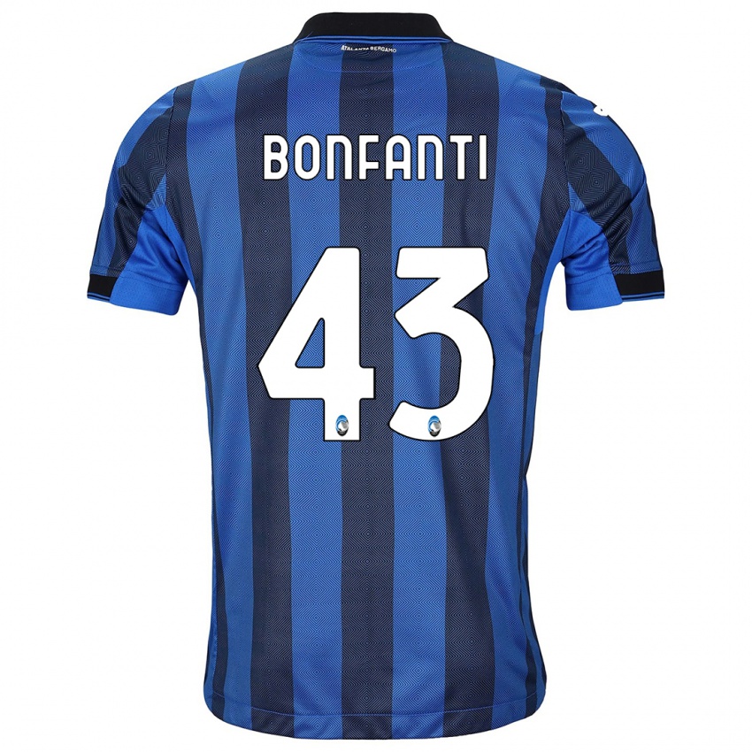Enfant Maillot Giovanni Bonfanti #43 Noir Bleu Tenues Domicile 2023/24 T-Shirt Belgique