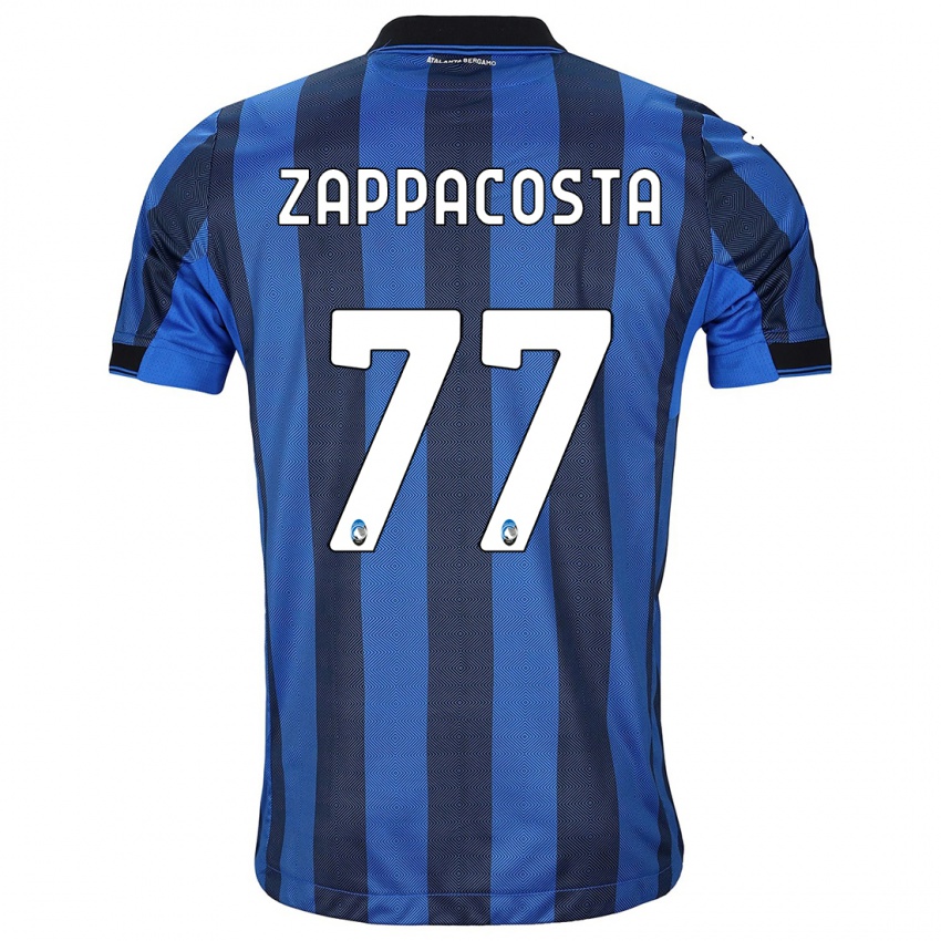 Enfant Maillot Davide Zappacosta #77 Noir Bleu Tenues Domicile 2023/24 T-Shirt Belgique