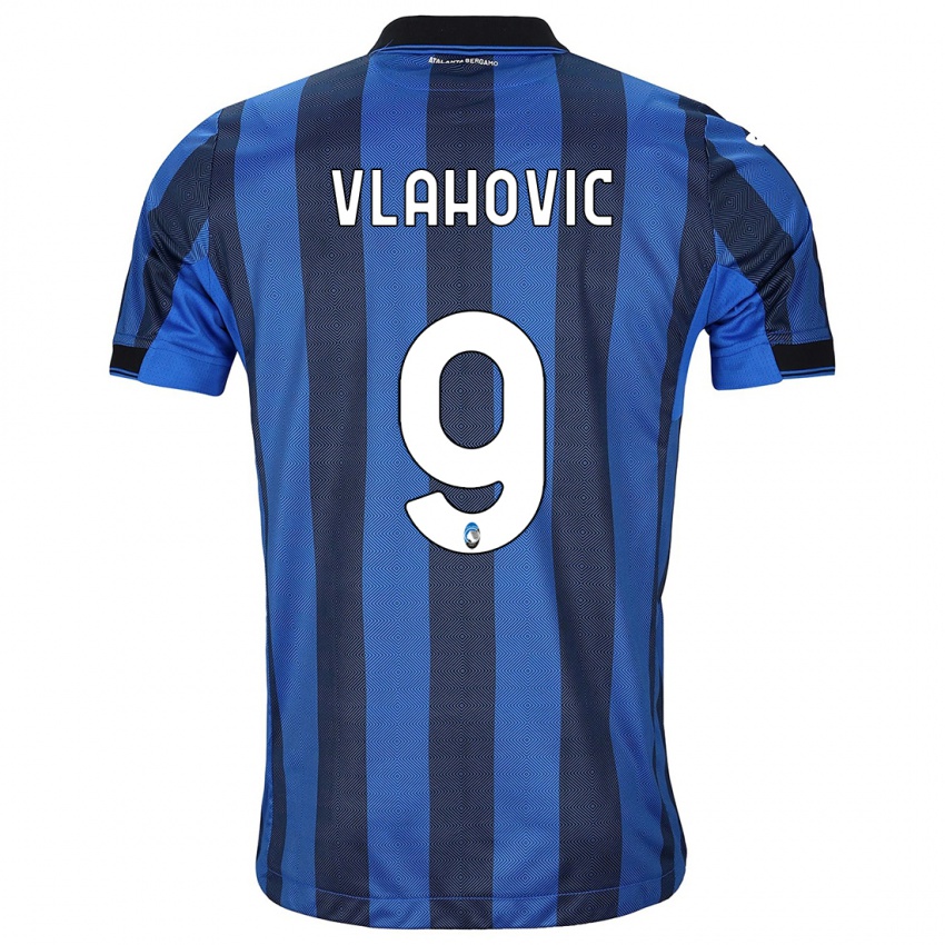 Kinder Vanja Vlahovic #9 Schwarz Blau Heimtrikot Trikot 2023/24 T-Shirt Belgien