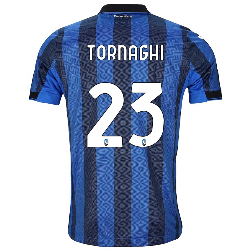 Enfant Maillot Pietro Tornaghi #23 Noir Bleu Tenues Domicile 2023/24 T-Shirt Belgique
