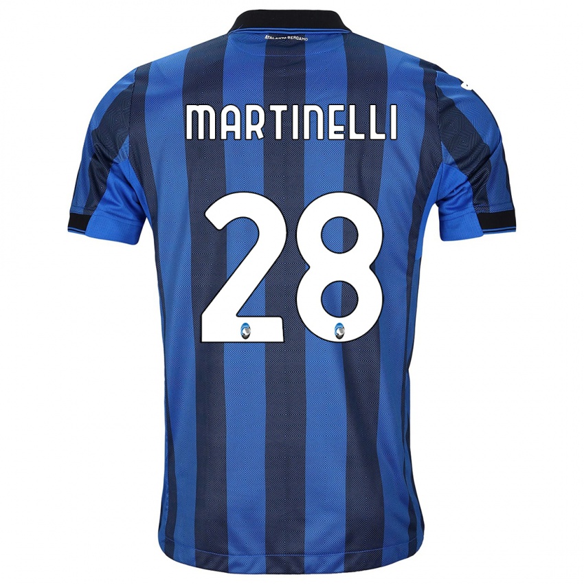 Enfant Maillot Gabriel Martinelli #28 Noir Bleu Tenues Domicile 2023/24 T-Shirt Belgique