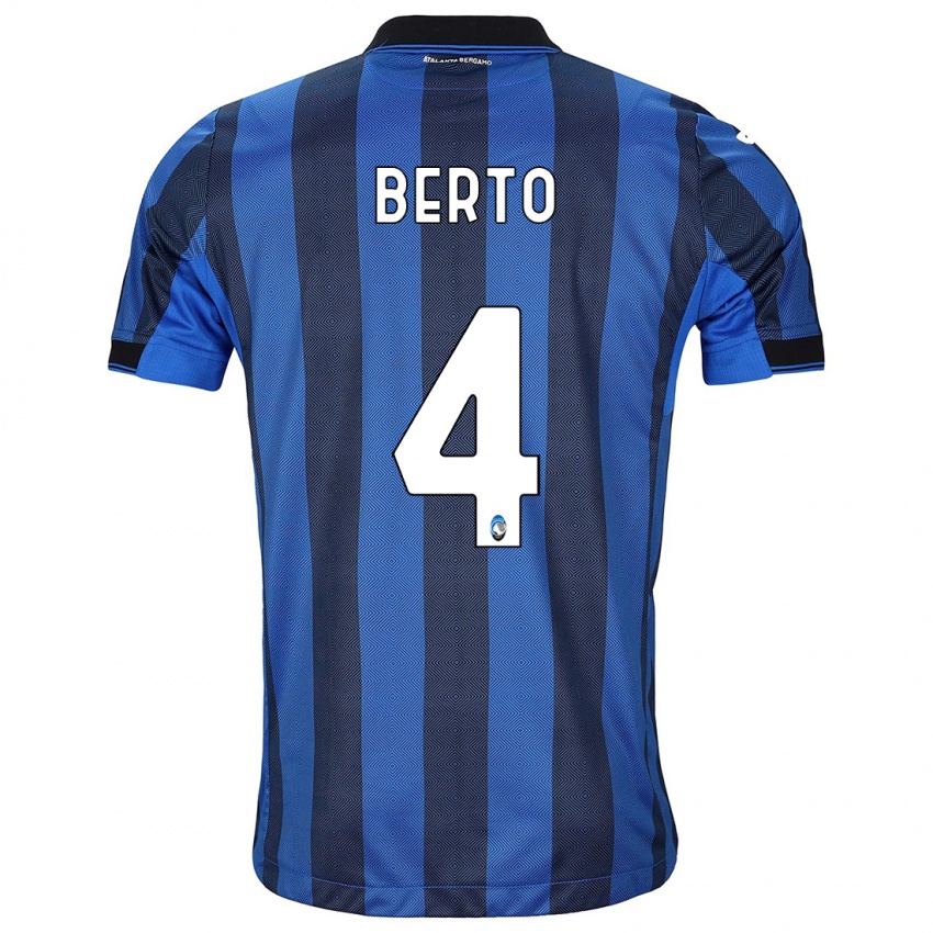 Kinder Gabriele Berto #4 Schwarz Blau Heimtrikot Trikot 2023/24 T-Shirt Belgien