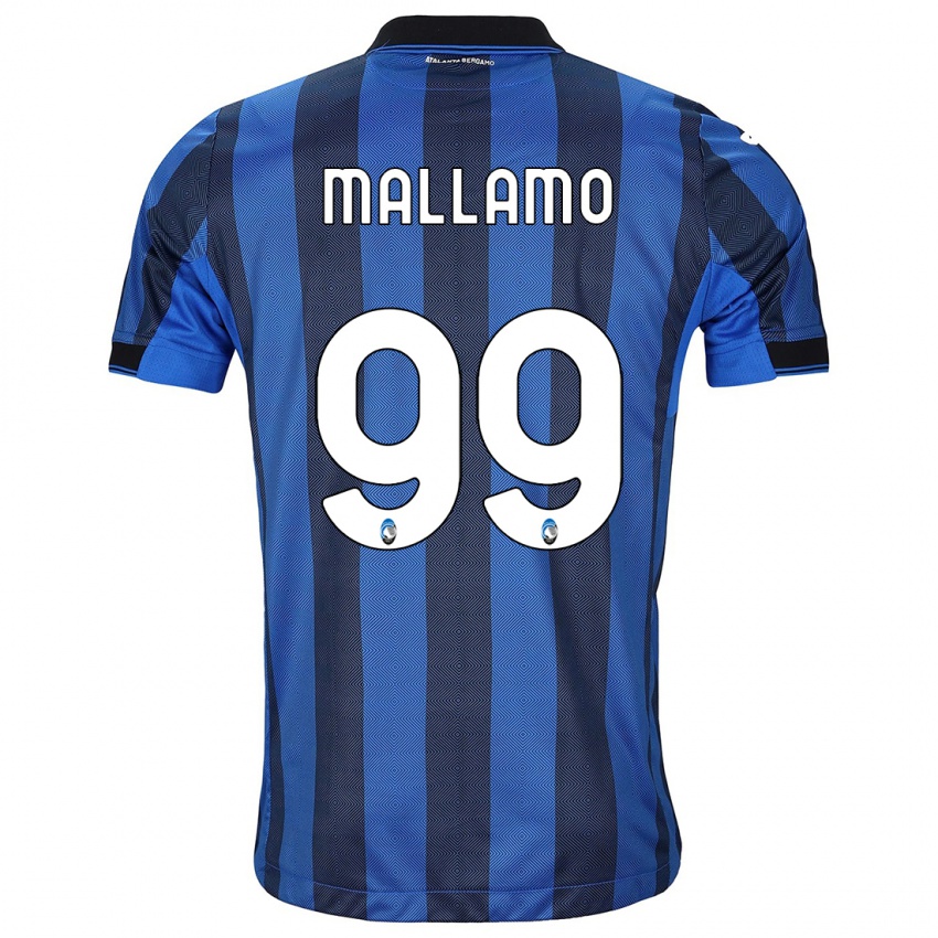 Enfant Maillot Alessandro Mallamo #99 Noir Bleu Tenues Domicile 2023/24 T-Shirt Belgique